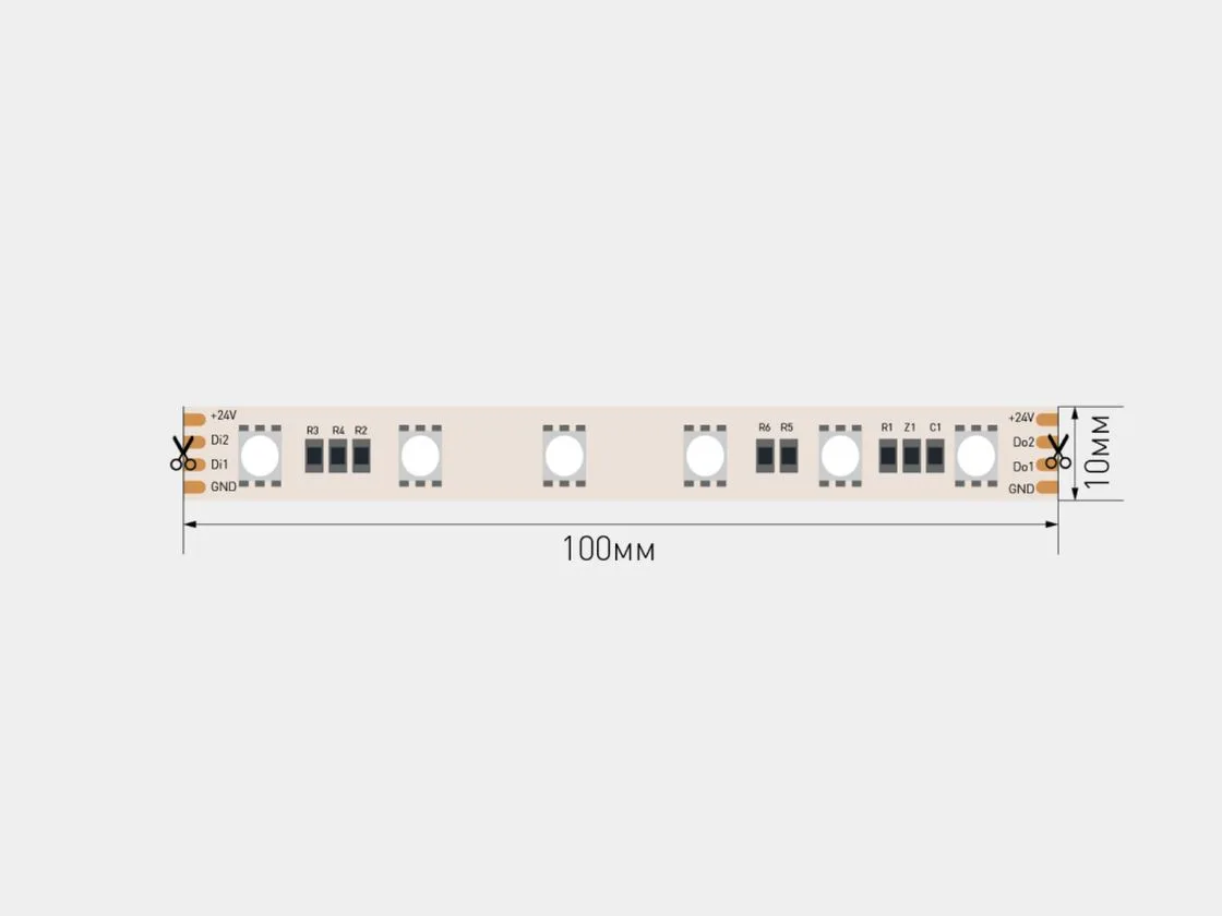 SWG SPI RGB 24В IP20 14.4Вт/м 60 LED/м SMD5050 WS2811 SWG5PT60-24-14.4-WS2811RGB - 00-00032669
