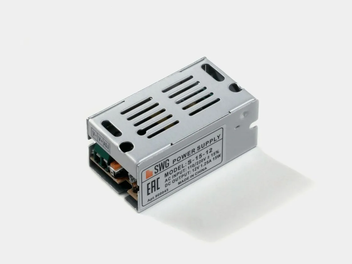 SWG Блок питания для светодиодных лент 12V 15W, S-15-12 SWG Блок питания для светодиодных лент 12V 15W, S-15-12